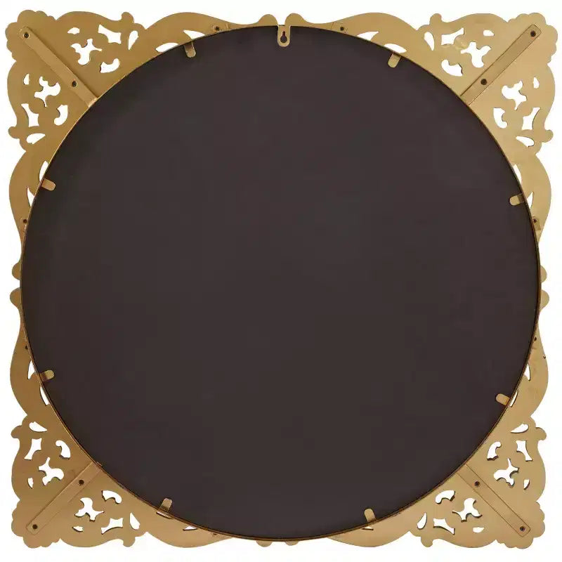 Miroir mural Olivia & May en métal doré, motifs floraux et baroques ornés avec détails vieillis