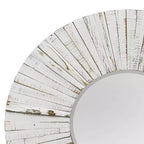 Miroir Mural en Bois de Ferme Moderne Vieilli Blanc - StyleCraft : Verre Antiquaire, Cadre en Sapin et MDF