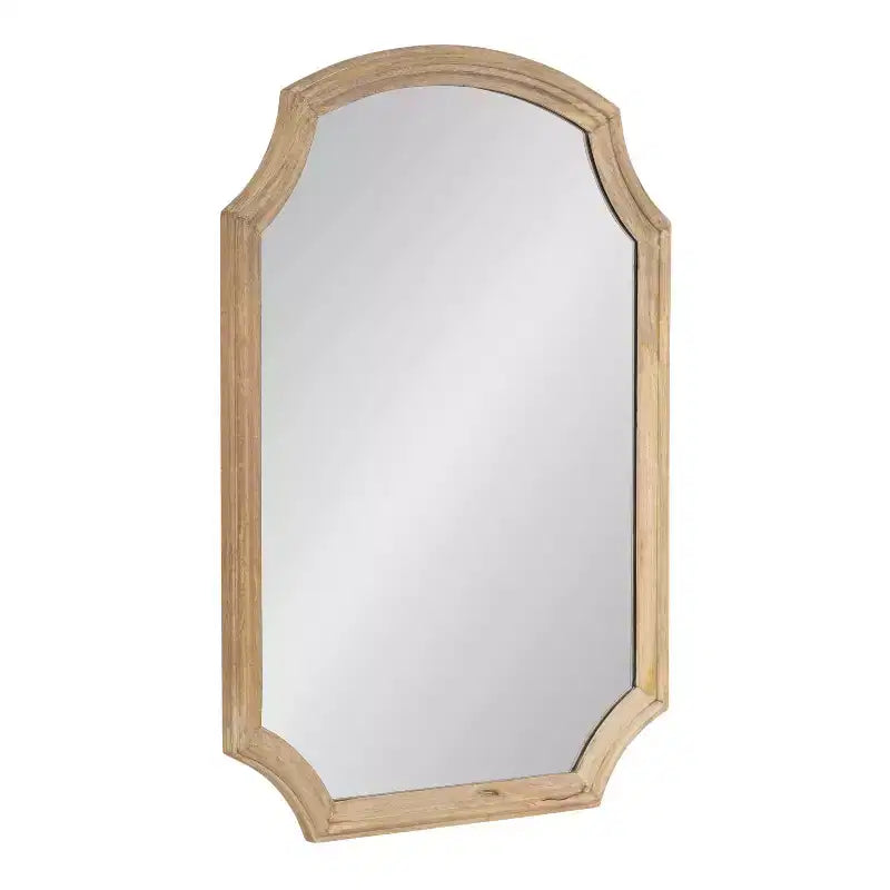 Kate & Laurel All Things Decor 23"x32" Carlow Wood Arched Mirror Natural