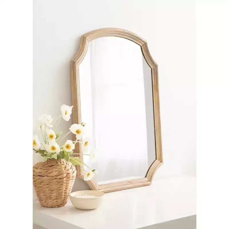 Miroir Arqué en Bois Carlow Naturel 23"x32" Kate & Laurel All Things Decor