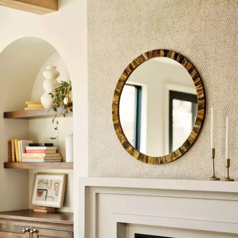 Miroir mural rond à pièces aspect corne de 30 po - Threshold™