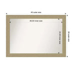 Miroir mural mosaïque doré non biseauté 40 po x 28 po - Amanti Art