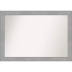 40" x 28" Non-Beveled Vista Brushed Nickel Wall Mirror - Amanti Art: Modern Rectangle, Polystyrene Frame
