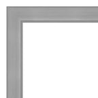 Miroir mural Vista brossé nickel 40" x 28" sans biseau - Amanti Art : Rectangle moderne, cadre en polystyrène