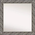 32" x 32" Silver Luxor Wood Bathroom Wall Mirror - Amanti Art: Modern Square, Includes Mounting Hardware