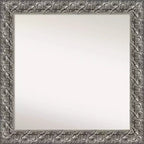 32" x 32" Silver Luxor Wood Bathroom Wall Mirror - Amanti Art: Modern Square, Includes Mounting Hardware