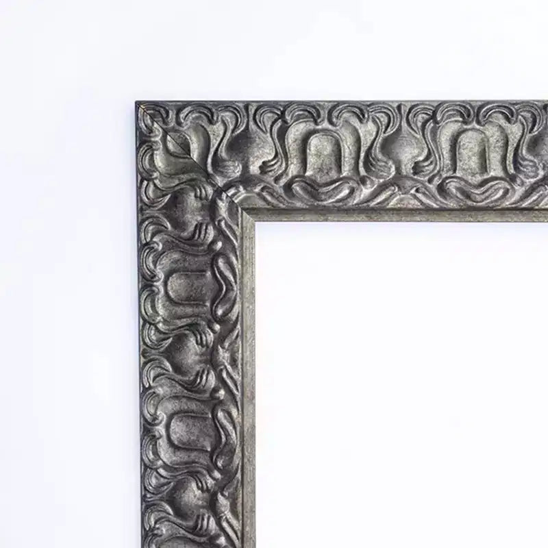 Miroir mural de salle de bain Luxor en bois argenté de 32 po x 32 po - Amanti Art : Carré moderne, quincaillerie de montage incluse