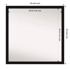 Miroir mural étroit noir Avon non biseauté 28" x 28" - Amanti Art