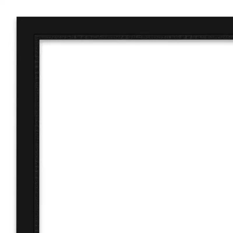 Miroir mural étroit noir Avon non biseauté 28" x 28" - Amanti Art