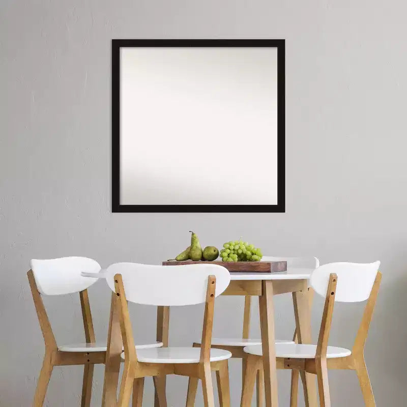 Miroir mural étroit noir Avon non biseauté 28" x 28" - Amanti Art