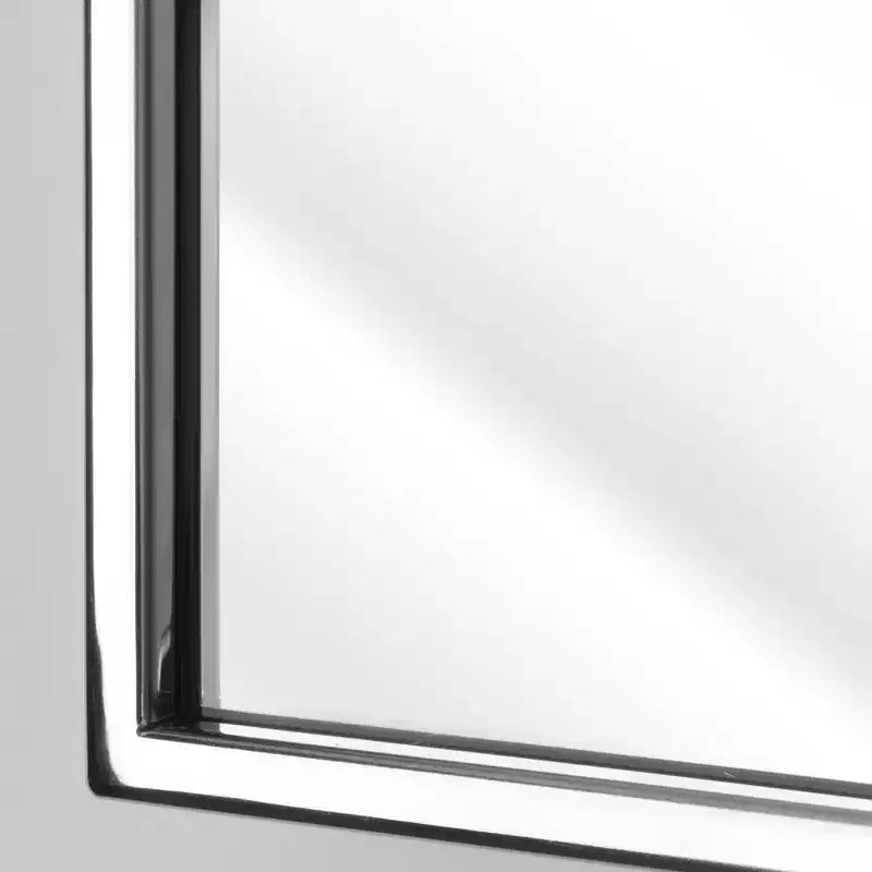 Miroir mural rectangulaire moderne 30" x 36" Spectrum Chrome - Head West : Cadre métallique, fixation incluse