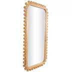 Miroir mural en bois 45"x24" avec cadre perlé marron - Olivia & May : Décoratif mural rectangulaire