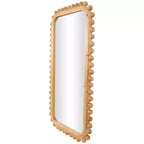 Miroir mural en bois 45"x24" avec cadre perlé marron - Olivia & May : Décoratif mural rectangulaire