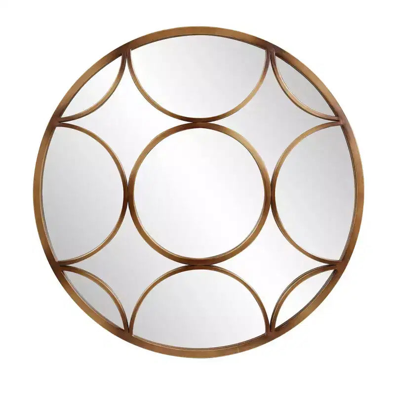 Howard Elliott 32" Round Wall Mirror: European-Inspired, Intricate Detail, No Assembly Required