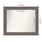 Miroir mural de salle de bain en bois de grange non biseauté 33" x 27" marron - Amanti Art