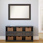 Miroir mural de salle de bain Thomas Black Bronze non biseauté 42" x 30" - Amanti Art : Rectangulaire, cadre en polystyrène, fixation murale