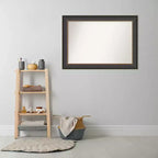 Miroir mural de salle de bain Thomas Black Bronze non biseauté 42" x 30" - Amanti Art : Rectangulaire, cadre en polystyrène, fixation murale