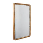 Miroir mural en métal perlé de 36 po x 24 po doré – Olivia & May : Miroir décoratif rectangulaire moderne, aucun assemblage requis