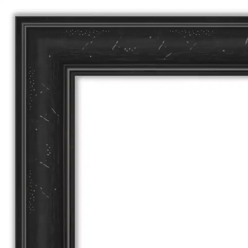 Miroir mural étroit Amanti Art 22 po x 28 po Shipwreck noir sans biseau : Rectangulaire moderne, cadre en polystyrène, quincaillerie de montage incluse