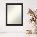 Miroir mural étroit Amanti Art 22 po x 28 po Shipwreck noir sans biseau : Rectangulaire moderne, cadre en polystyrène, quincaillerie de montage incluse