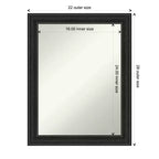 Miroir mural étroit Amanti Art 22 po x 28 po Shipwreck noir sans biseau : Rectangulaire moderne, cadre en polystyrène, quincaillerie de montage incluse