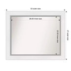Miroir mural Eva blanc argenté non biseauté 34" x 28" - Amanti Art : Rectangulaire moderne, cadre en polystyrène, quincaillerie de montage incluse
