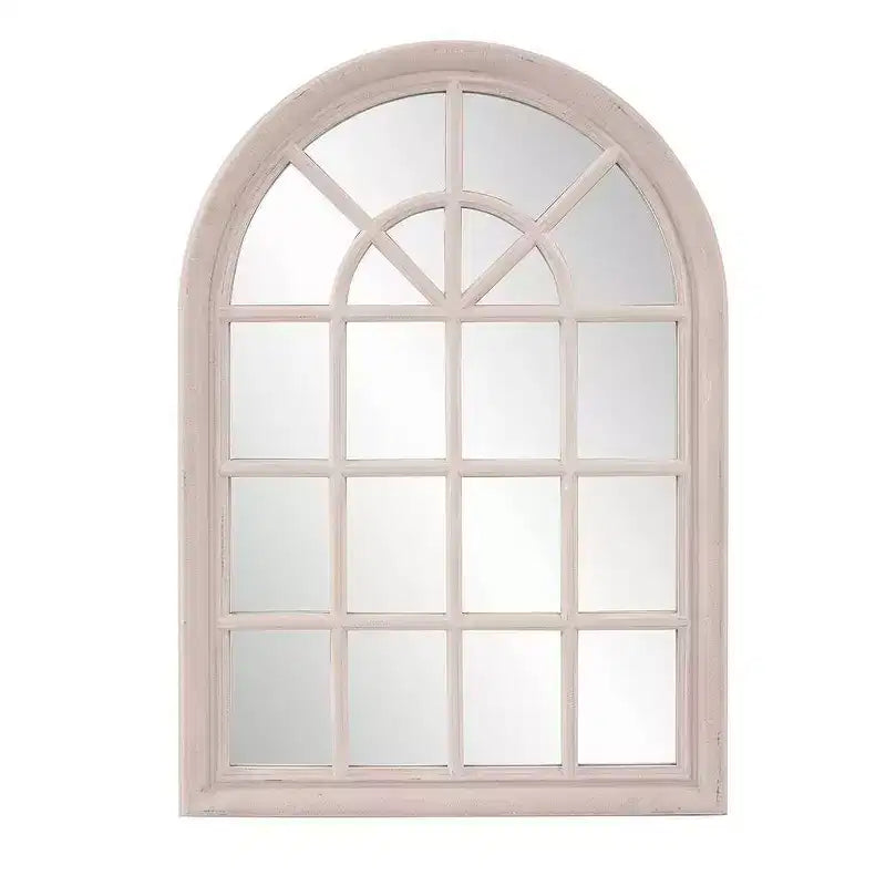 Howard Elliott 41"x29" Windowpane Wood Framed Wall Mirror Taupe