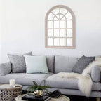 Miroir mural Howard Elliott 41"x29" avec encadrement en bois façon fenêtre, couleur taupe