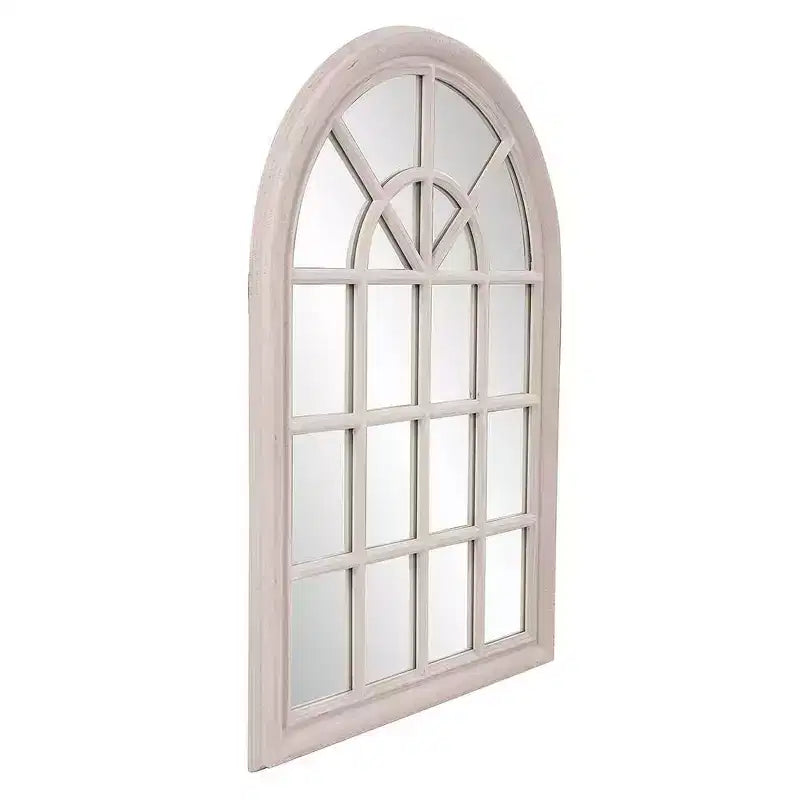 Miroir mural Howard Elliott 41"x29" avec encadrement en bois façon fenêtre, couleur taupe