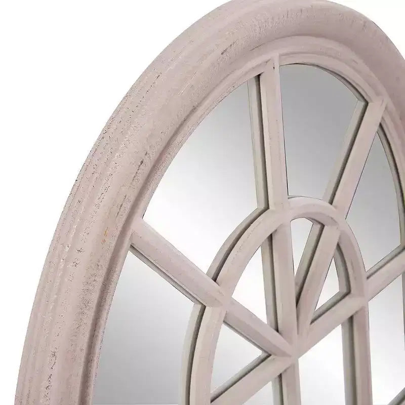 Miroir mural Howard Elliott 41"x29" avec encadrement en bois façon fenêtre, couleur taupe