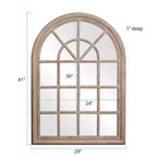 Miroir mural Howard Elliott 41"x29" avec encadrement en bois façon fenêtre, couleur taupe