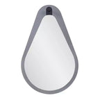 Howard Elliott 28"x18" Teardrop Saldar Gray Wood Framed Mirror with Black Metal Hook