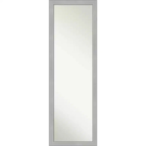 17" x 51" Vista Brushed Framed On the Door Mirror Nickel - Amanti Art: Polystyrene Frame, No Assembly Required