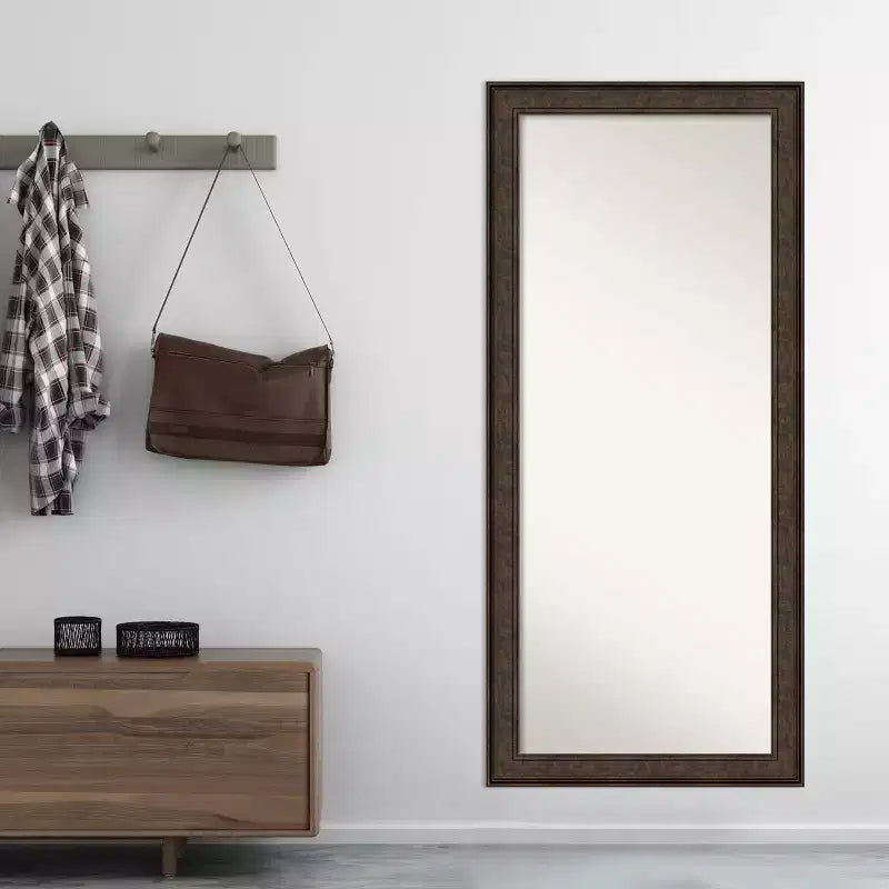 Miroir sur pied bronze Amanti Art, 76,2 cm x 167,6 cm, sans biseau, Ridge : Fixations incluses