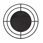 Miroir mural rond Howard Elliott 23" avec cadre géométrique en fer noir mat : Décor moderne, aucun assemblage, montage mural