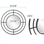 Miroir mural rond Howard Elliott 23" avec cadre géométrique en fer noir mat : Décor moderne, aucun assemblage, montage mural