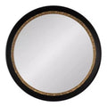Kate & Laurel All Things Decor 26"x26" Wildomar Round Wall Mirror Black