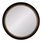 Kate & Laurel All Things Decor 26"x26" Wildomar Round Wall Mirror Black