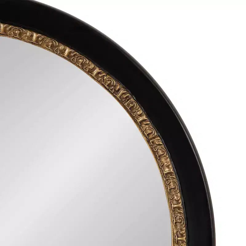 Miroir mural rond Wildomar de 26 po x 26 po noir par Kate & Laurel All Things Decor