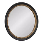 Miroir mural rond Wildomar de 26 po x 26 po noir par Kate & Laurel All Things Decor