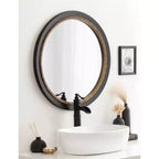 Miroir mural rond Wildomar de 26 po x 26 po noir par Kate & Laurel All Things Decor