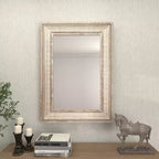 Olivia & May Miroir Mural Marron Métal Sculpté avec minutie : Style Ferme, Cadre en Fer, Aucun Assemblage Requis