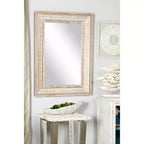 Olivia & May Miroir Mural Marron Métal Sculpté avec minutie : Style Ferme, Cadre en Fer, Aucun Assemblage Requis