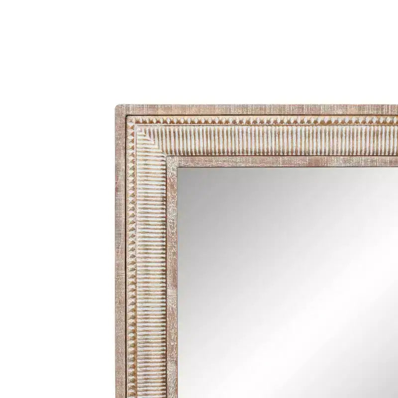 Olivia & May Miroir Mural Marron Métal Sculpté avec minutie : Style Ferme, Cadre en Fer, Aucun Assemblage Requis