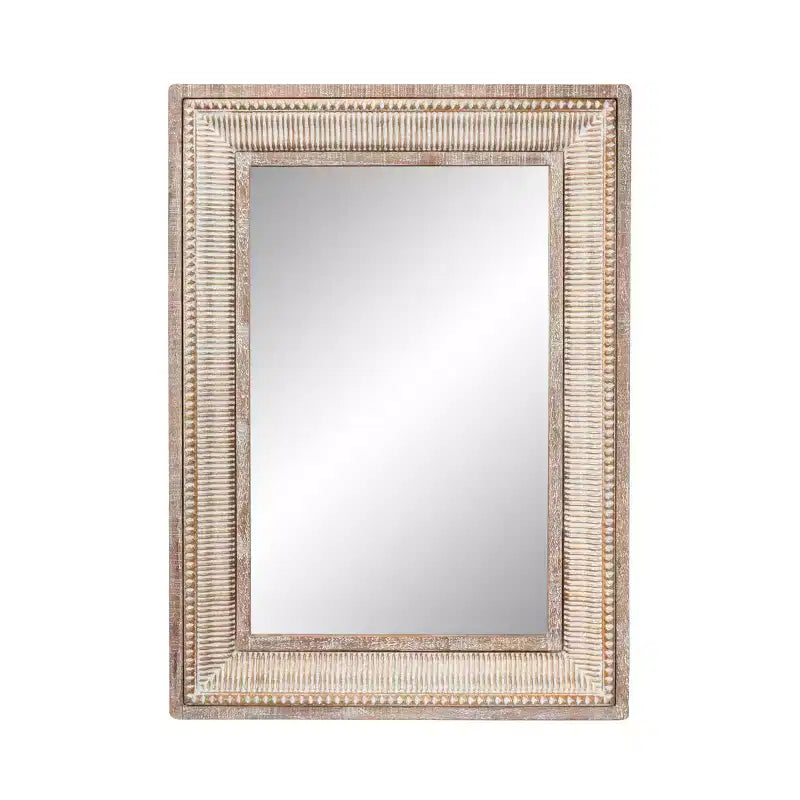 Olivia & May Miroir Mural Marron Métal Sculpté avec minutie : Style Ferme, Cadre en Fer, Aucun Assemblage Requis