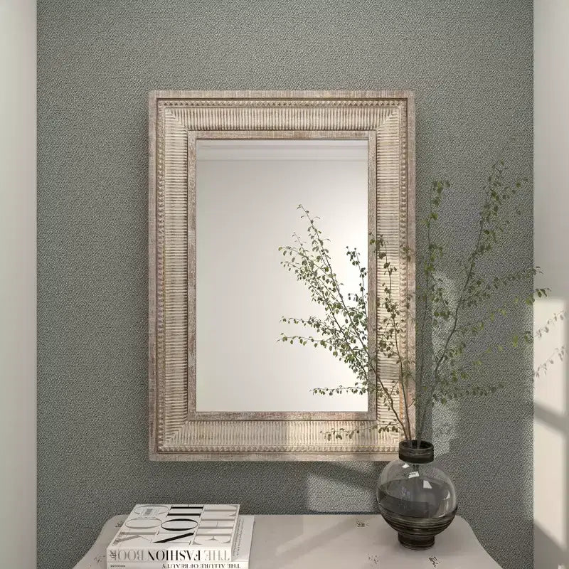 Olivia & May Miroir Mural Marron Métal Sculpté avec minutie : Style Ferme, Cadre en Fer, Aucun Assemblage Requis