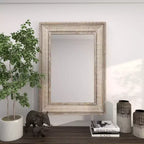 Olivia & May Miroir Mural Marron Métal Sculpté avec minutie : Style Ferme, Cadre en Fer, Aucun Assemblage Requis