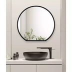 Miroir mural décoratif cercle plat Caskill 61 cm x 58,4 cm Noir – Kate & Laurel All Things Decor : style moderne, cadre en MDF, aucun assemblage requis