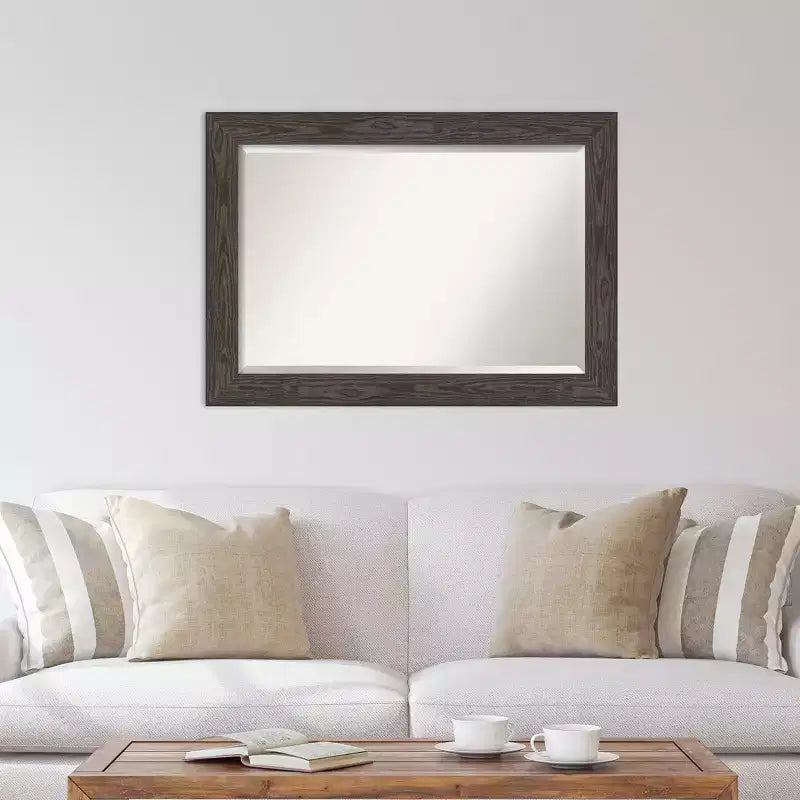Miroir mural biseauté noir de 42 po x 30 po – Amanti Art : Rectangle moderne, aucun assemblage requis