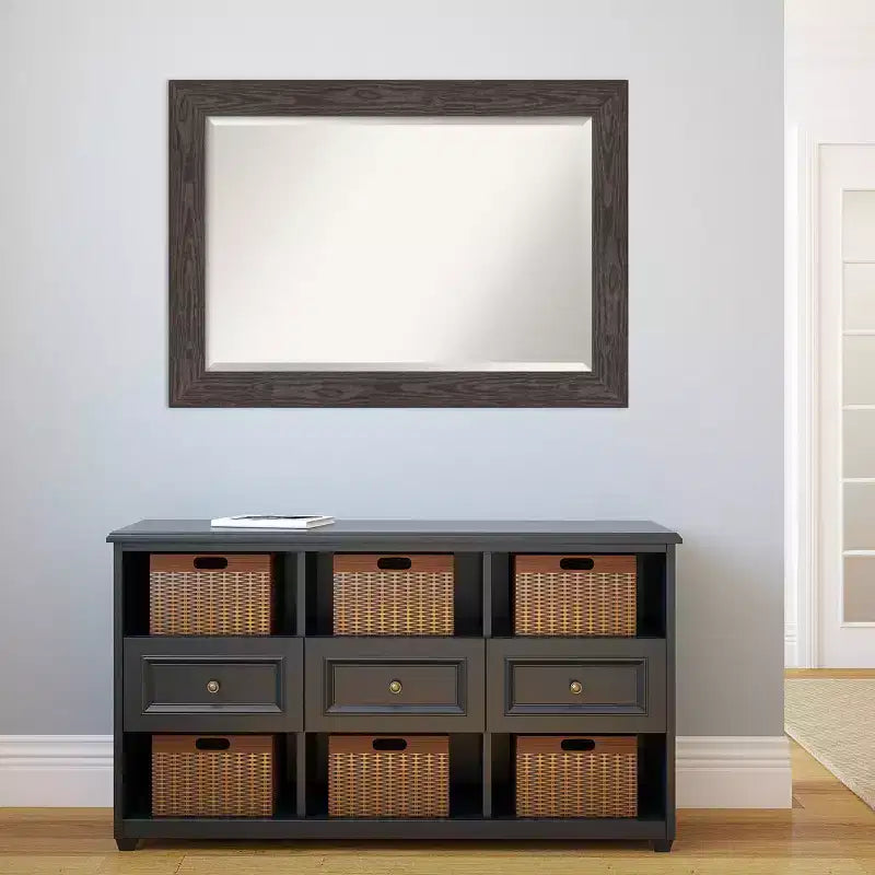 Miroir mural biseauté noir de 42 po x 30 po – Amanti Art : Rectangle moderne, aucun assemblage requis